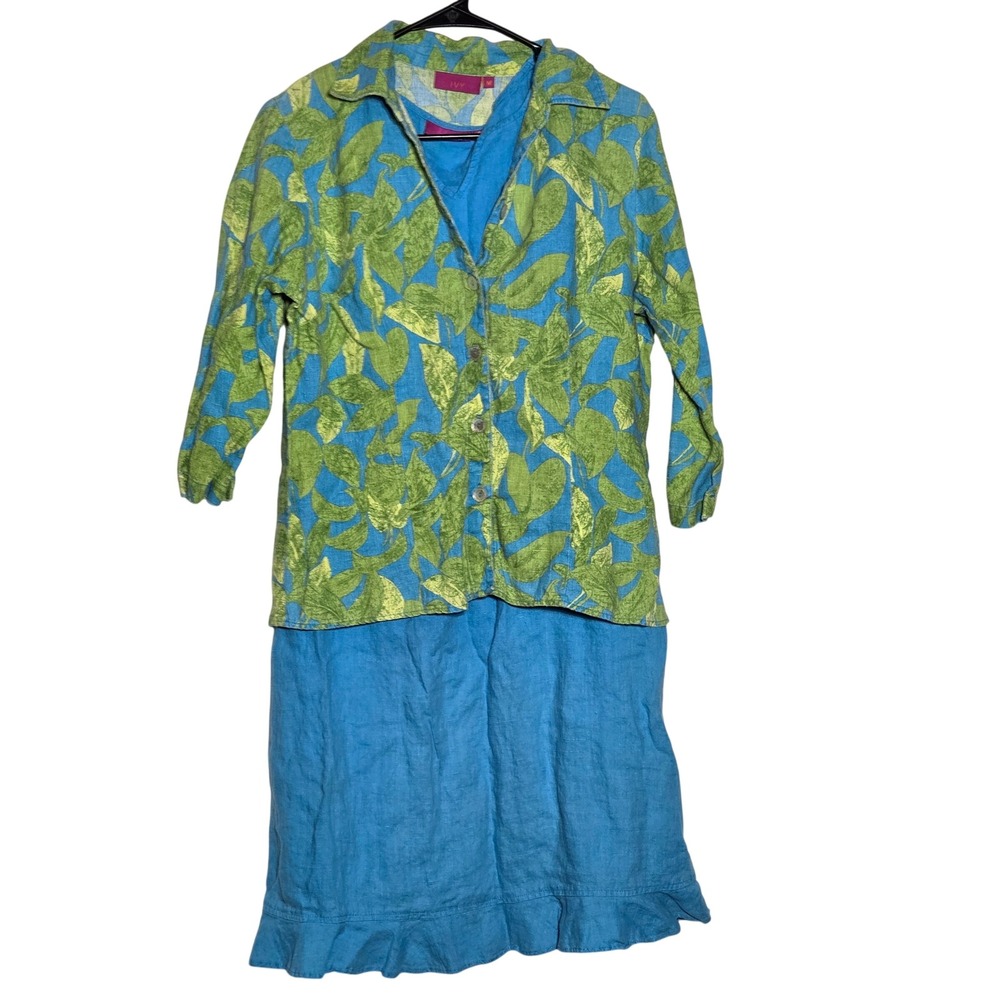 Ivy 2 Piece Linen Dress & Shirt Jacket 8 M Lagen Coastal Tropical Resort Boho